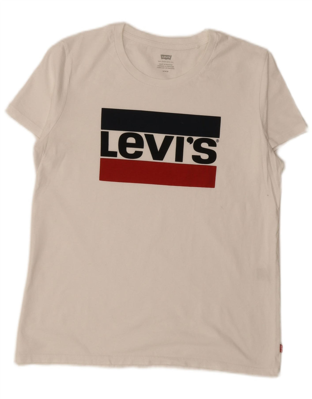 Levi's - Camiseta gráfica para mujer, talla 40, talla mediana, color blanco