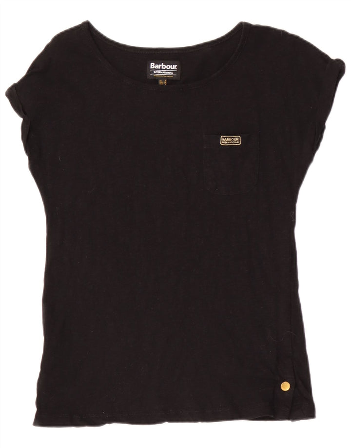 Barbour Camiseta Mujer Top UK 8 Small Algodón Negro