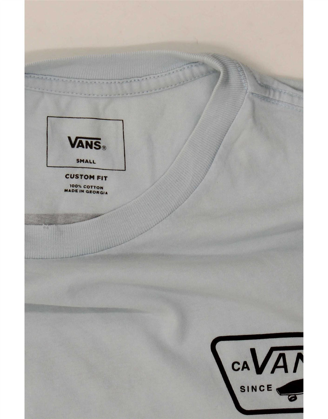 Vans Camiseta con gráfico de ajuste personalizado para hombre Top pequeño de algodón azul
