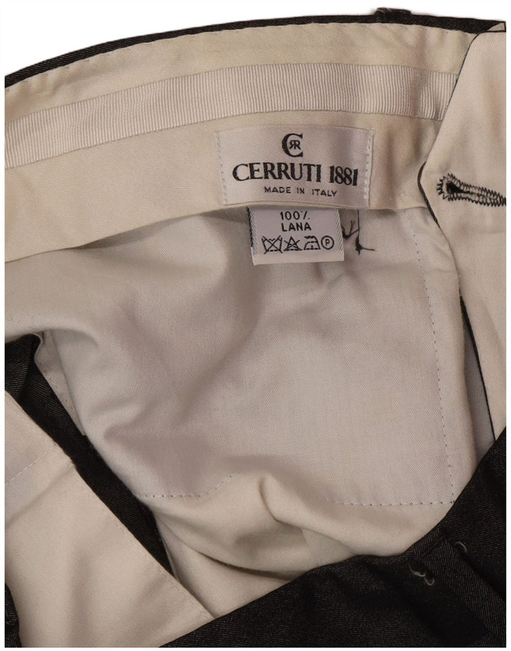 CERRUTI 1881 Pantalón de traje con pinzas para hombre IT 50 Large W32 L30 Grey Classic