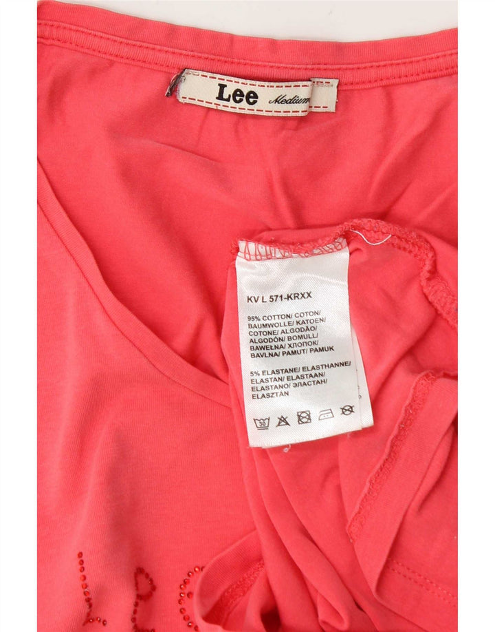 Lee Camiseta gráfica para mujer Top UK 42 Algodón rosa medio