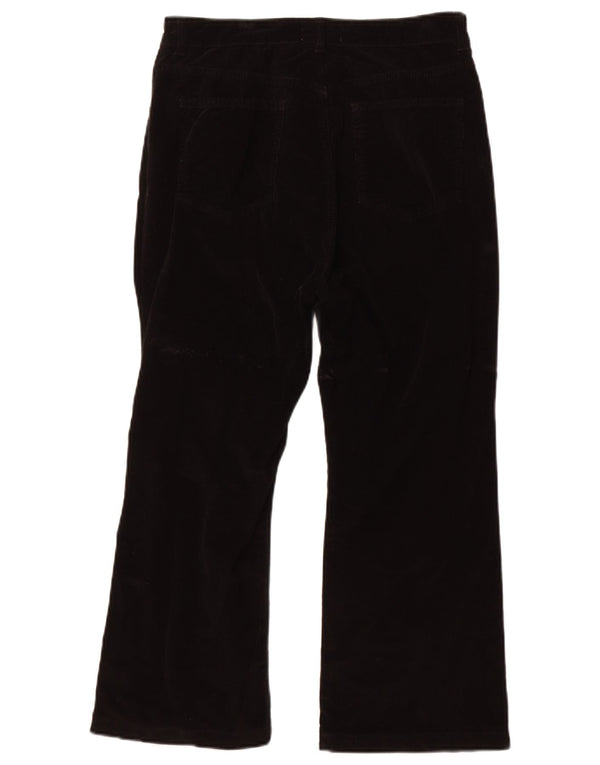 Zara Mujer Crop Bootcut Pantalones De Pana EU 42 Large W32 L23 Algodón Negro