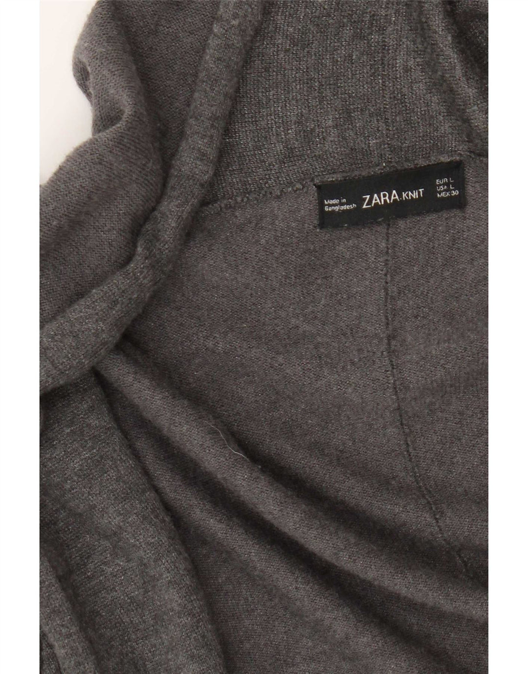 Zara Mujer Cárdigan Abierto Suéter UK 44 Grande Gris
