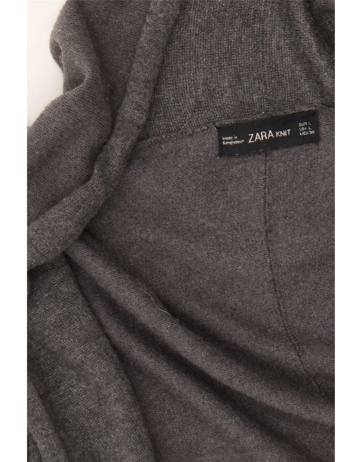 Zara Mujer Cárdigan Abierto Suéter UK 44 Grande Gris