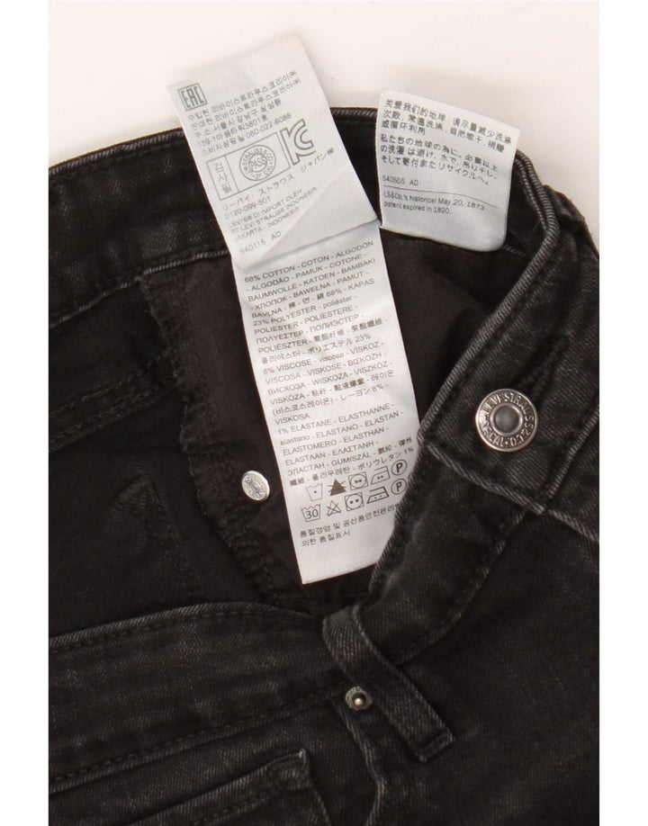 Vaqueros Levi's 712 Slim para mujer W28 L30 Algodón negro