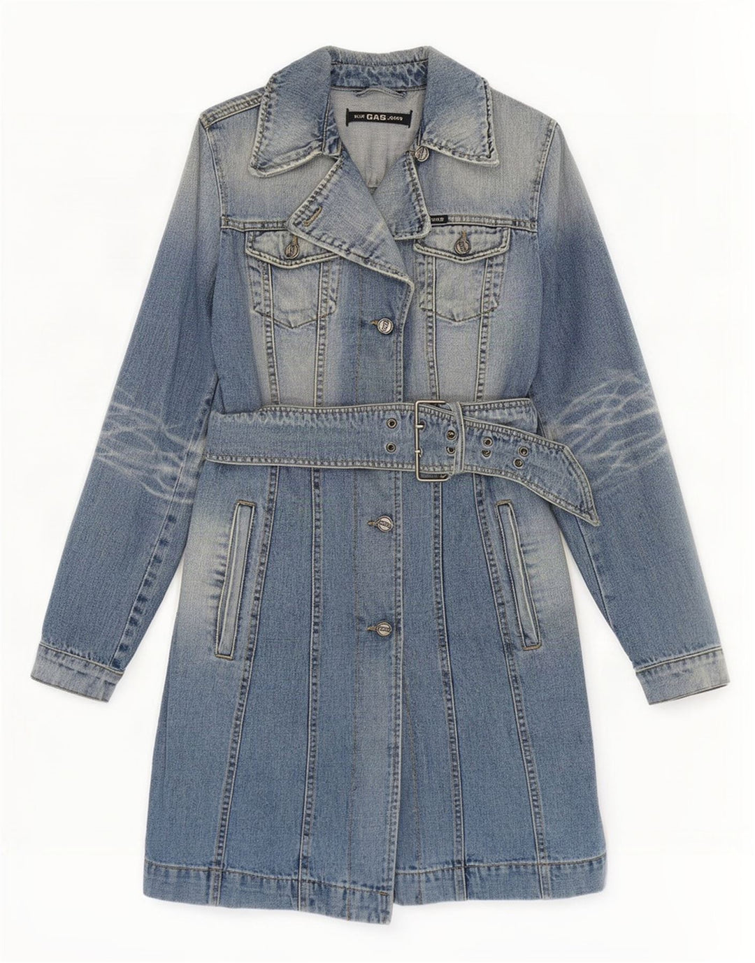 Abrigo vaquero para mujer Gas UK 10 Small Blue Cotton