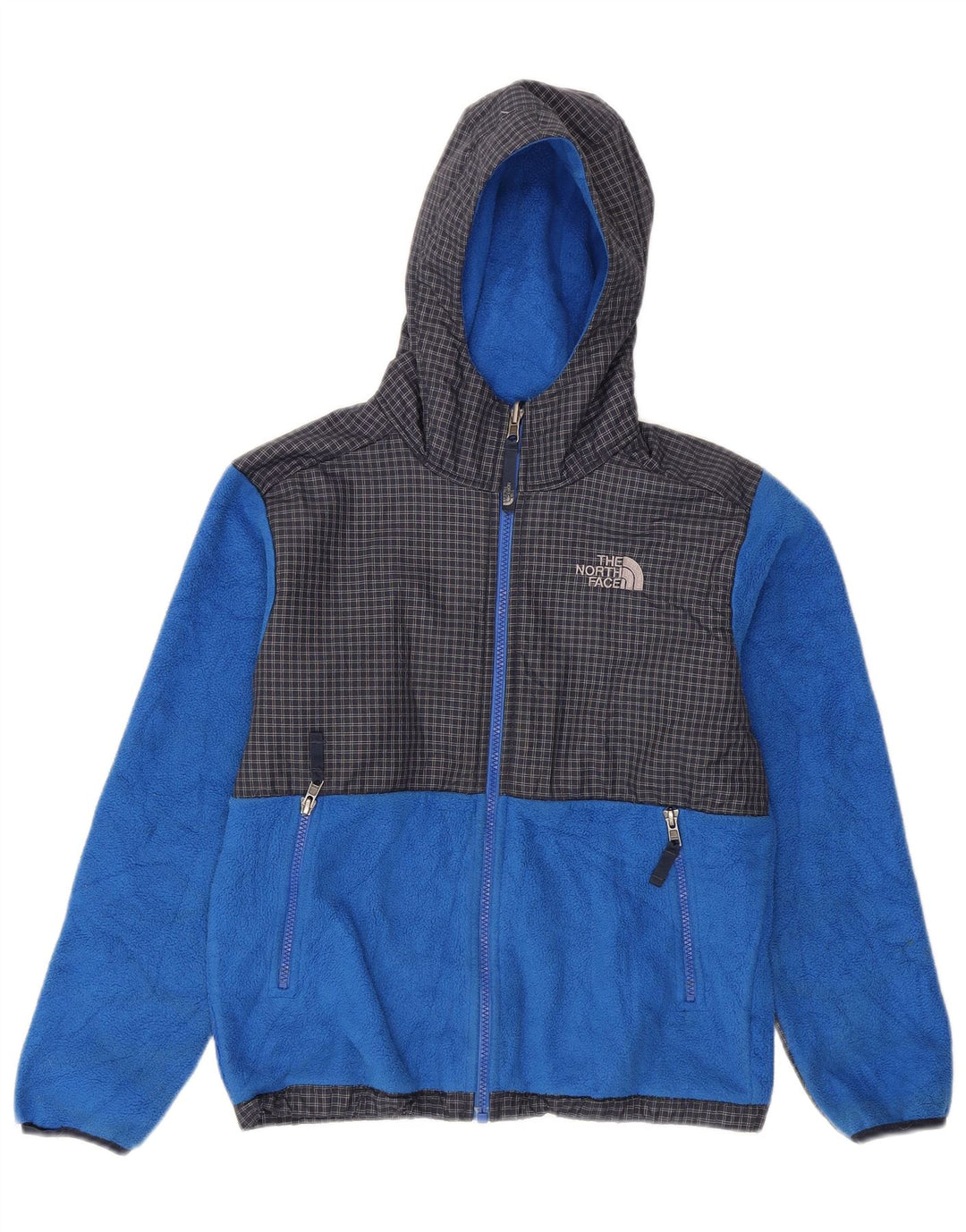 The North Face Chaqueta polar con capucha para niño 10-11 años Medium Blue Check