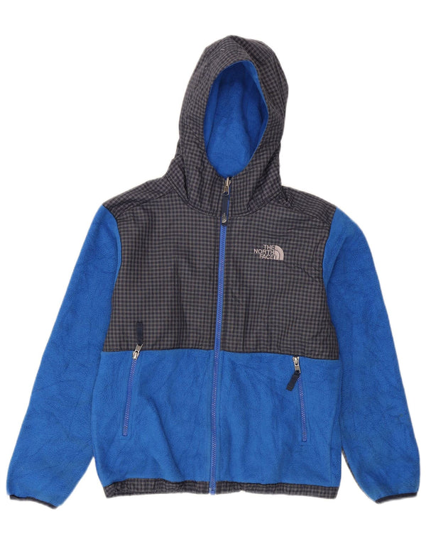 The North Face Chaqueta polar con capucha para niño 10-11 años Medium Blue Check