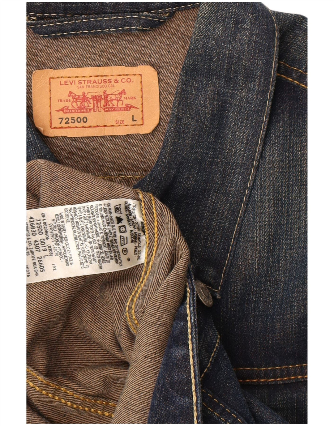 Levi's Chaqueta vaquera para hombre UK 40 Algodón azul grande