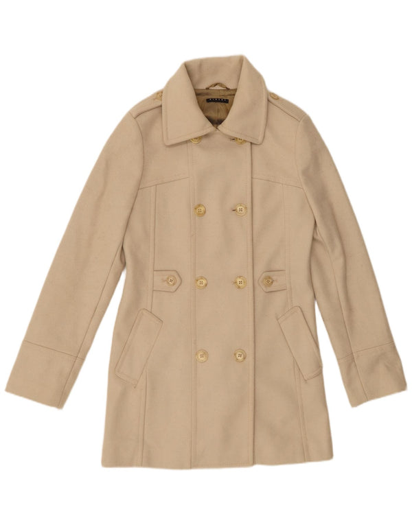 Sisley Abrigo De Doble Botonadura IT 40 Small Beige Lana