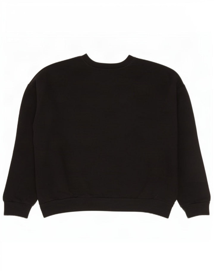 Zara Mujer Gráfico Sudadera De Gran Tamaño Jersey Reino Unido 46 Grande Algodón Negro