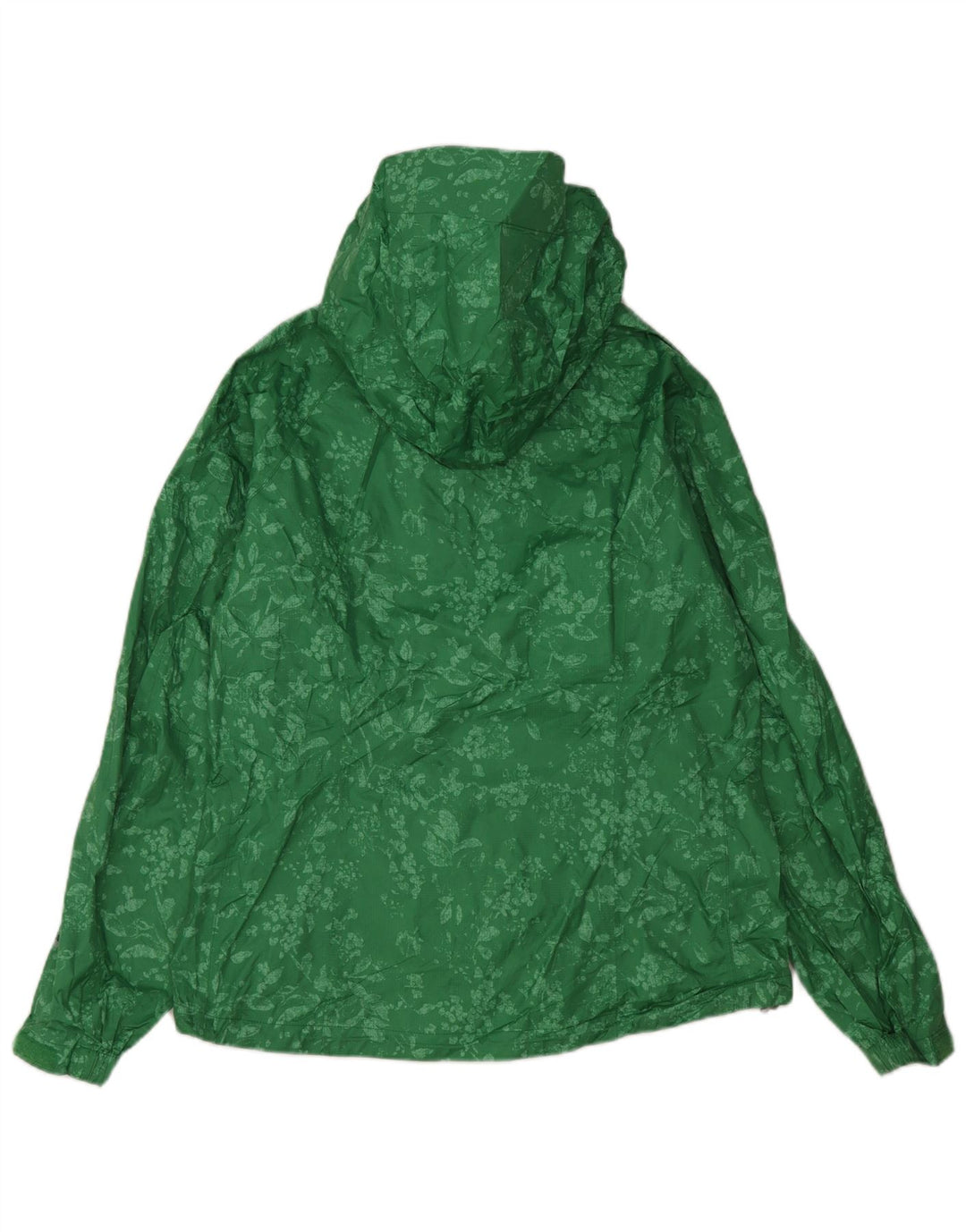 EDDIE BAUER Chaqueta impermeable con capucha para mujer UK 14 Nylon floral verde medio