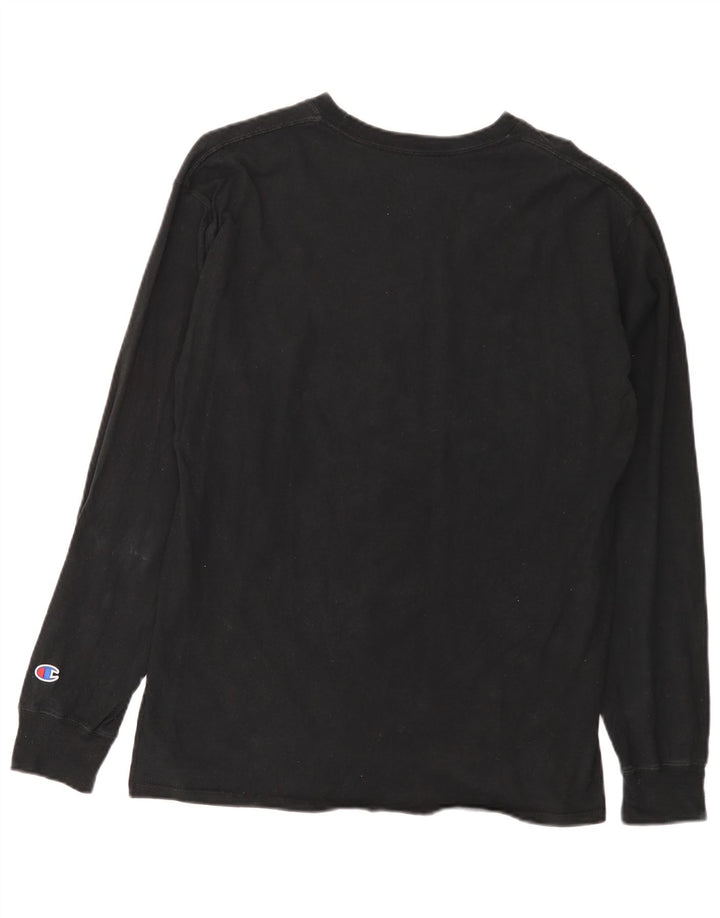 Champion Hombres Top Manga Larga Grande Negro