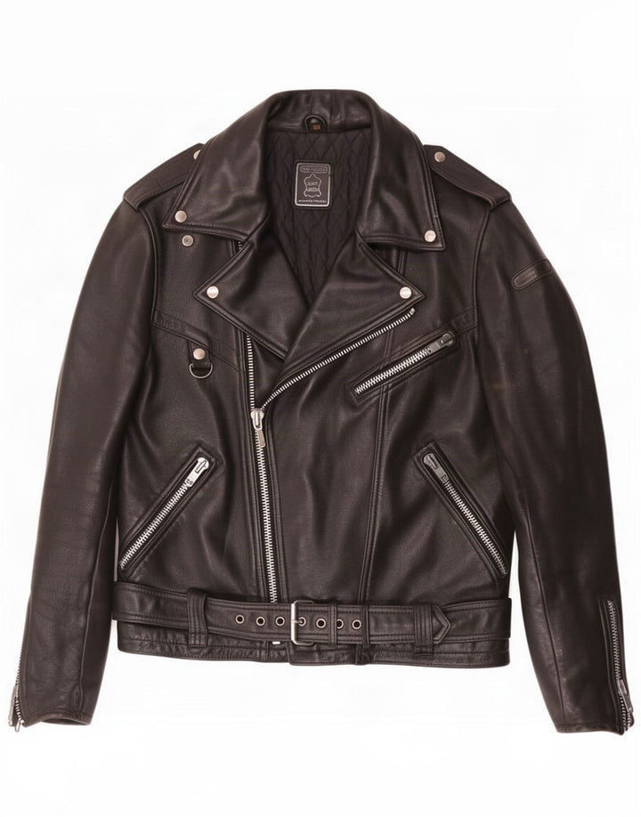 Hein Gericke Chaqueta motera de cuero para hombre Talla 54 XL Negro