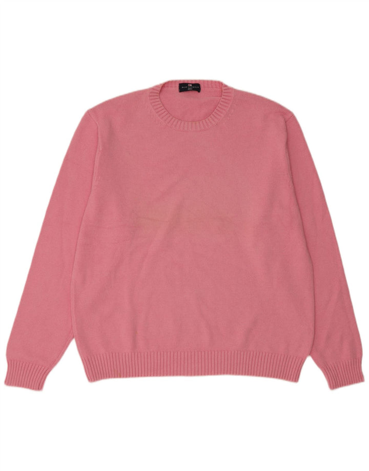 Marks & Spencer - Jersey de cuello redondo para hombre, color azul, talla grande, color rosa