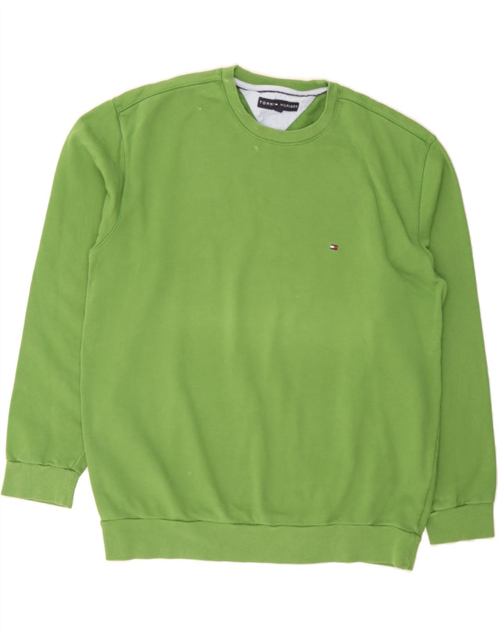 TOMMY HILFIGER Mens Sweatshirt Jumper XL Green Cotton Vintage Tommy Hilfiger and Second-Hand Tommy Hilfiger from Messina Hembry 