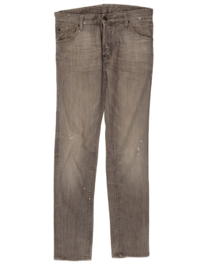 Dsquared2 Jeans ajustados desgastados para hombre IT 46 Small W32 L32 Gris manchado