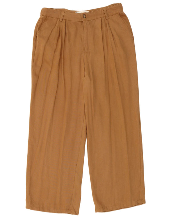 Pantalones chinos con pinzas para mujer de Fat Face UK 40 Medium W32 L27 Lyocell marrón