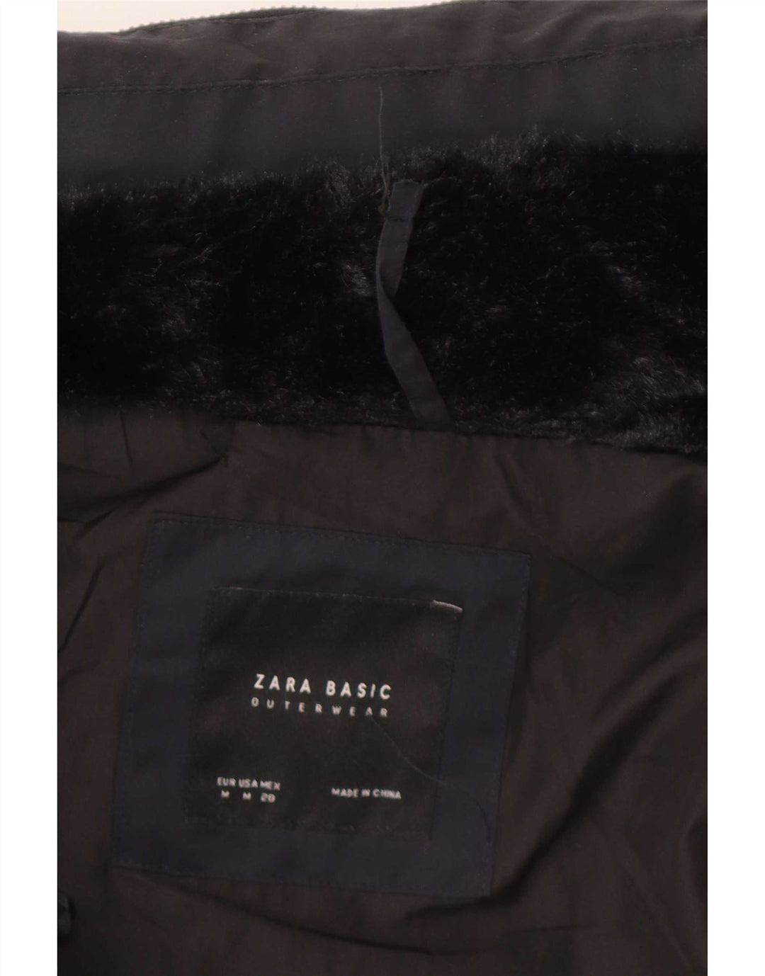 Zara Mujer Chaqueta Acolchada UK 42 Mediana Azul Marino Poliéster