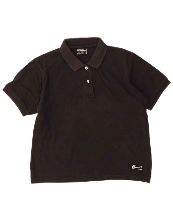 Champion Polo Mujer UK 12 Mediano Algodón Negro