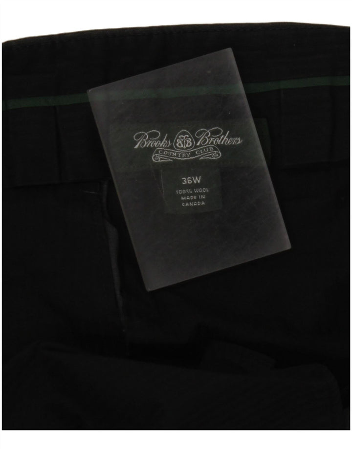 BROOKS BROTHERS Pantalón de traje recto para hombre W36 L30 Lana gris