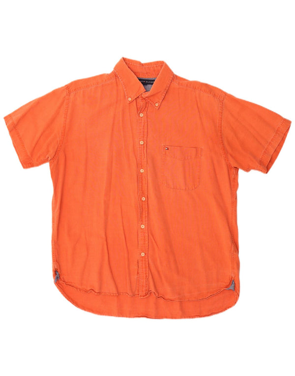 Tommy Hilfiger Camisa Manga Corta Hombre XL Naranja Algodón