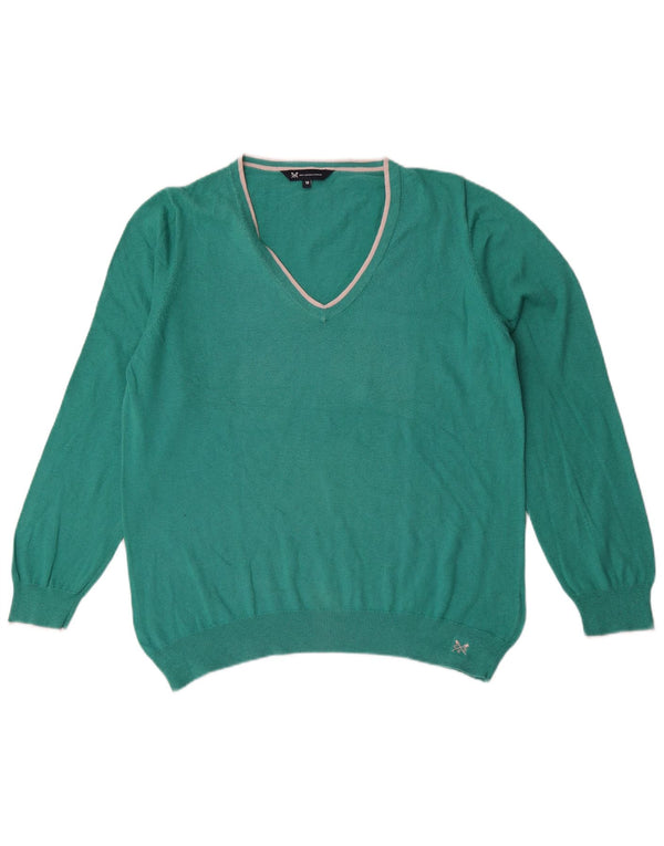 Crew Clothing Suéter con cuello en V para mujer UK 18 XL Algodón verde