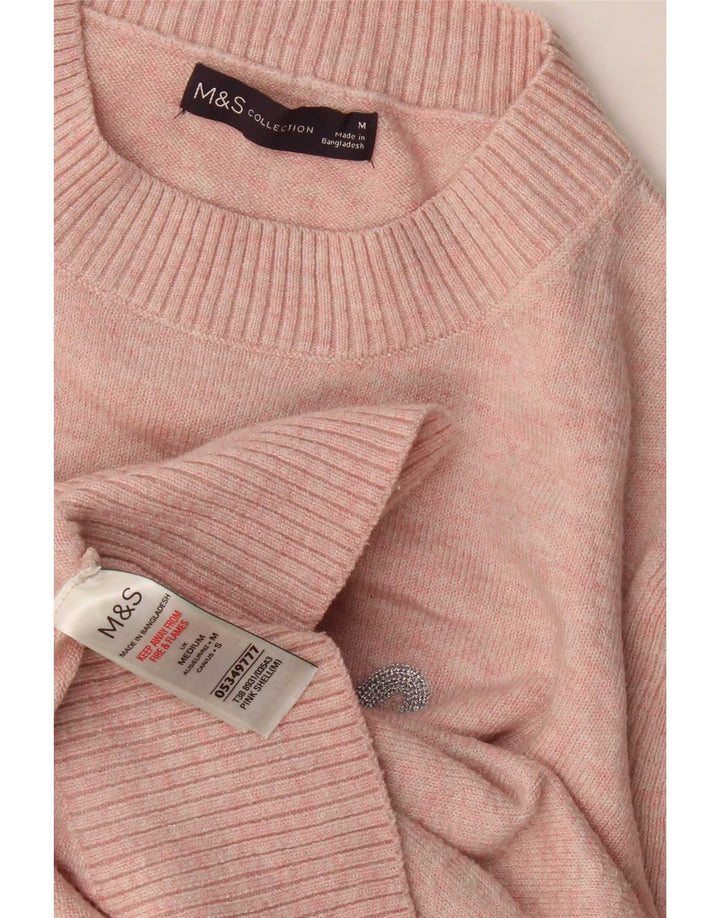 Marks & Spencer Jersey con cuello redondo y gráfico para mujer, talla 44, color rosa medio