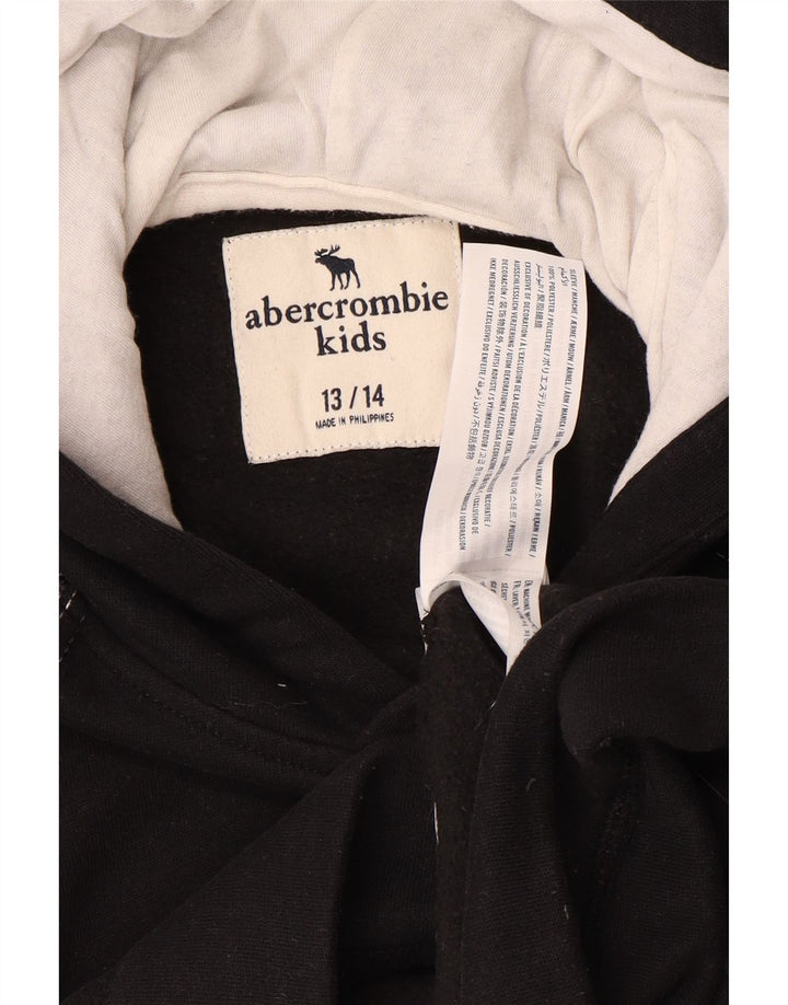 ABERCROMBIE & FITCH Jersey con capucha para niños 13-14 años Poliéster moteado negro
