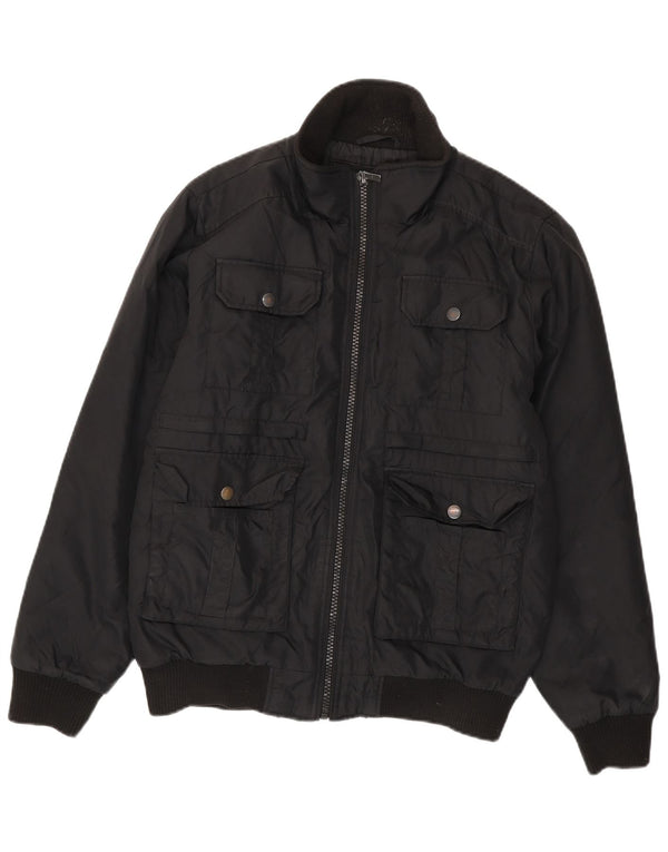 Jack & Jones Chaqueta Bomber para Hombre UK 38 Medium Negro Poliéster