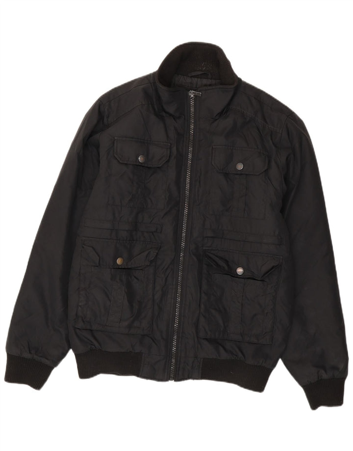 Jack & Jones Chaqueta Bomber para Hombre UK 38 Medium Negro Poliéster