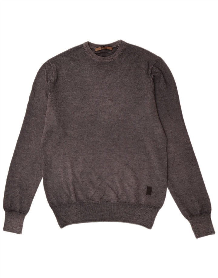 Ungaro Jersey de cuello redondo para hombre IT 48 Small Grey Wool