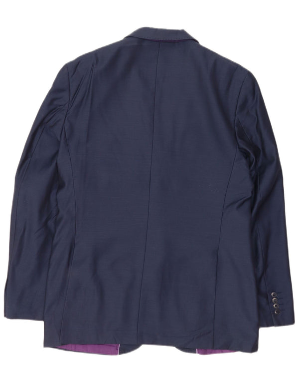 Marks & Spencer Chaqueta tipo blazer de 2 botones para hombre UK 40 Large Lana azul marino