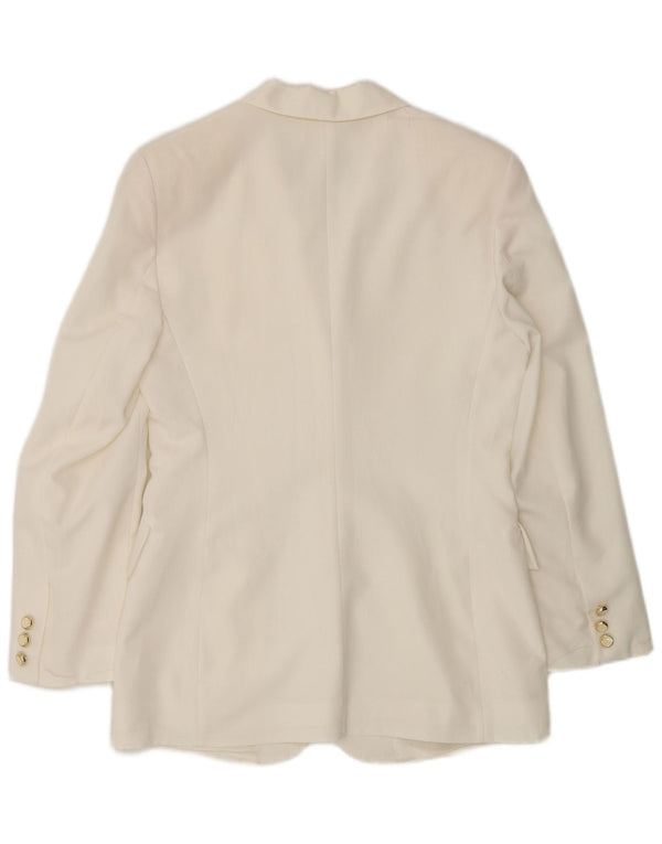 Wit Boy Chaqueta tipo blazer de 3 botones para mujer UK 10 Small Off White Poliéster