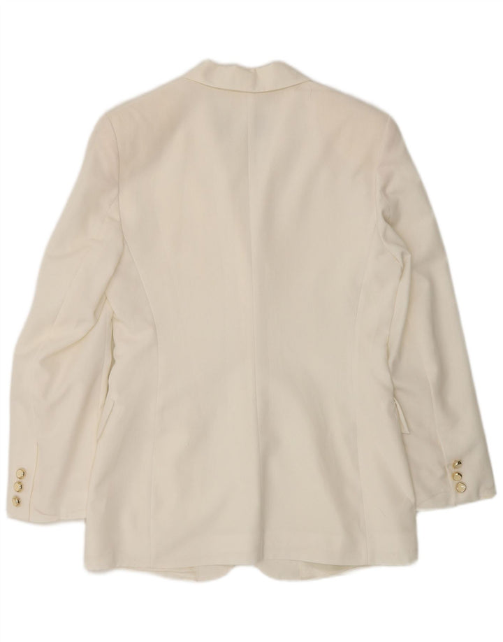 Wit Boy Chaqueta tipo blazer de 3 botones para mujer UK 10 Small Off White Poliéster