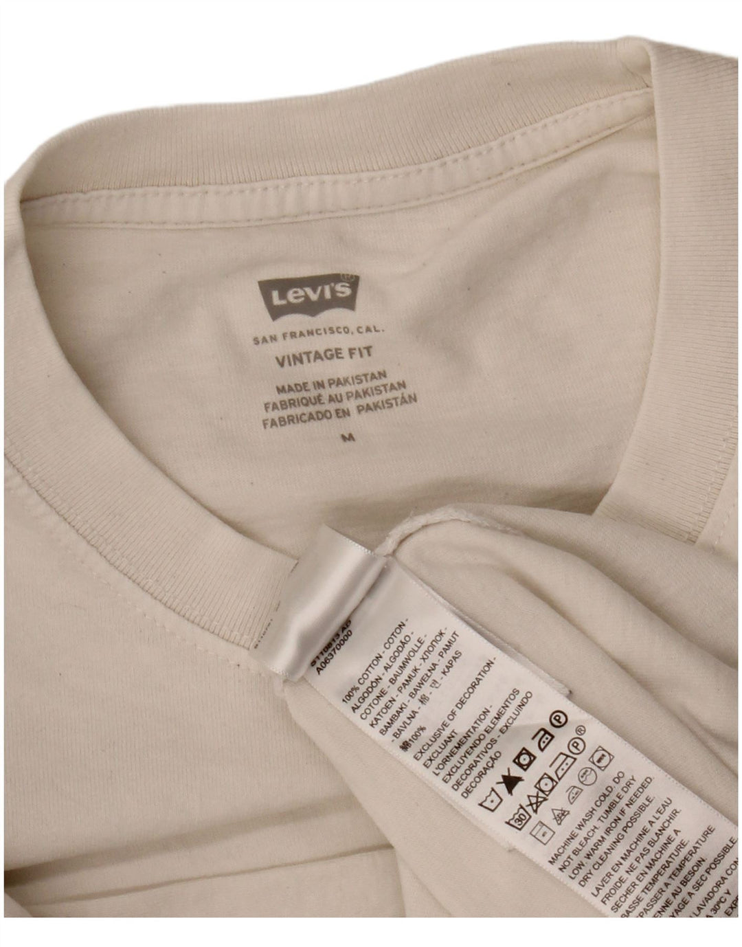 Levi's Hombre Vintage Fit Camiseta Top Algodón Blanco Mediano