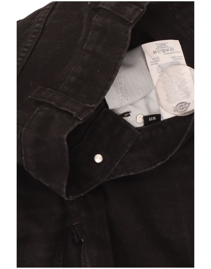 DICKIES Vaqueros de cintura alta para mujer W25 L30 Algodón negro