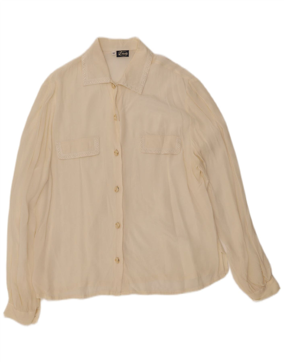 LORENA Blusa camisera para mujer IT 46 Large Off White