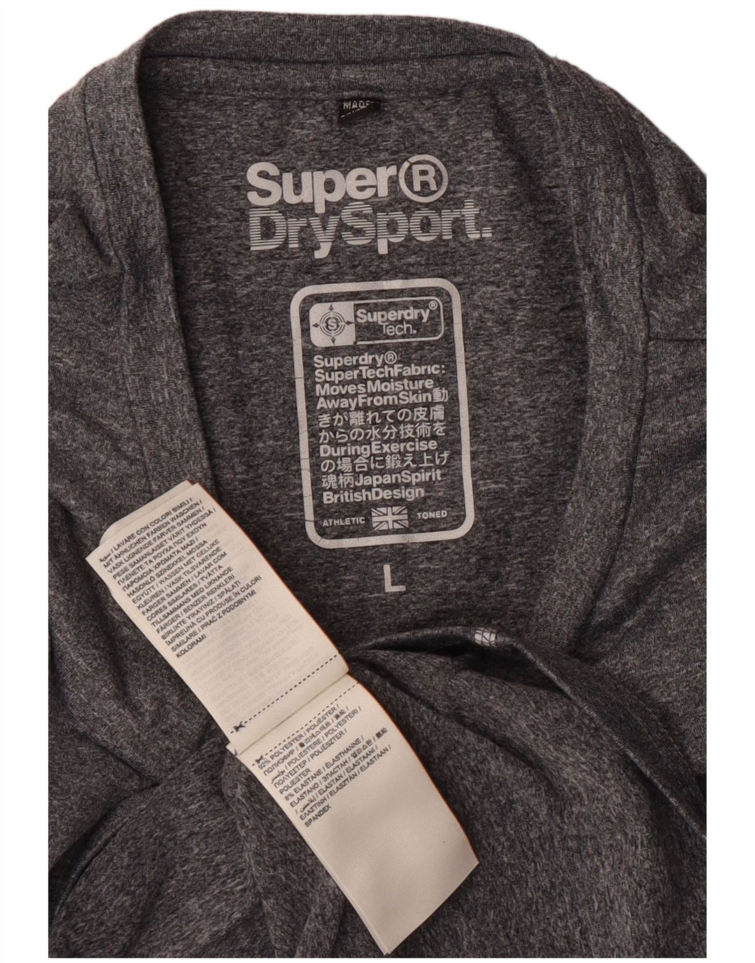 Superdry Camiseta gráfica para mujer Top UK 44 Poliéster moteado gris grande