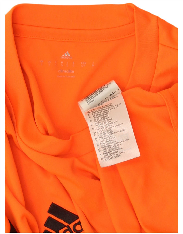 ADIDAS Mens Climalite Camiseta Top Pequeño Naranja Poliéster