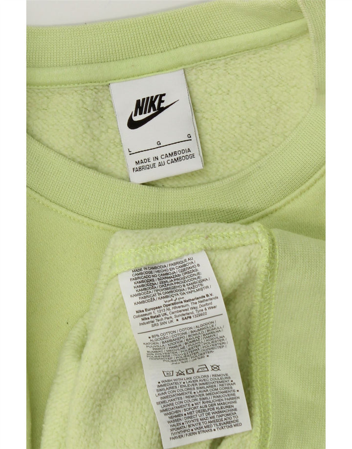 NIKE Hombre Sudadera Jumper Large Verde Algodón