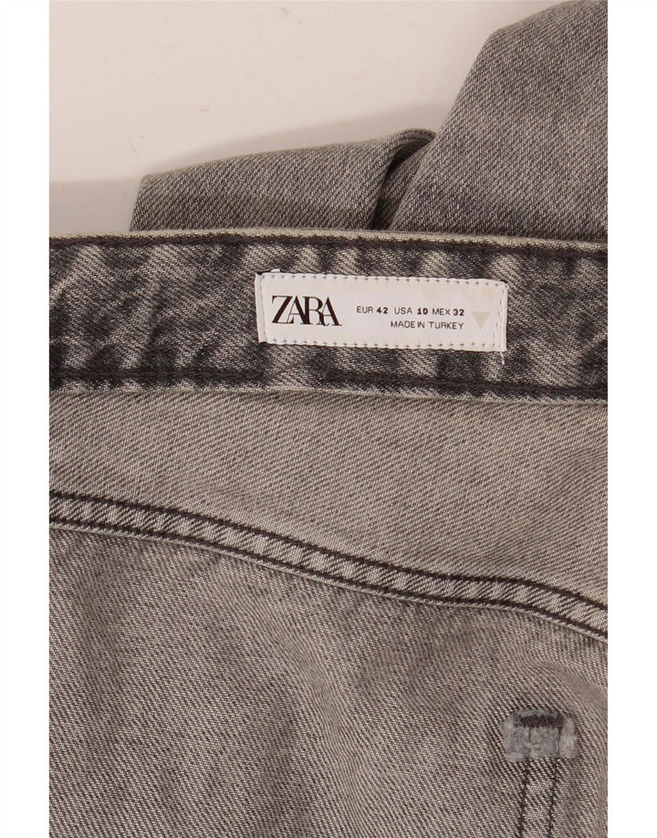 Zara Jeans de pierna ancha para mujer EU 42 Large W32 L36 Gris