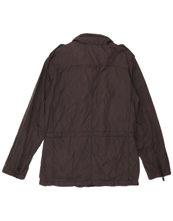 Tommy Hilfiger Chaqueta militar con capucha para hombre UK 40 Large Nylon negro