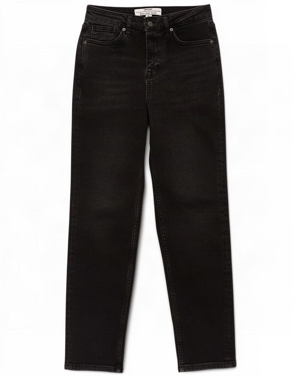 White Stuff Vaqueros ajustados y relajados para mujer UK 8 Small W26 L28 Algodón negro