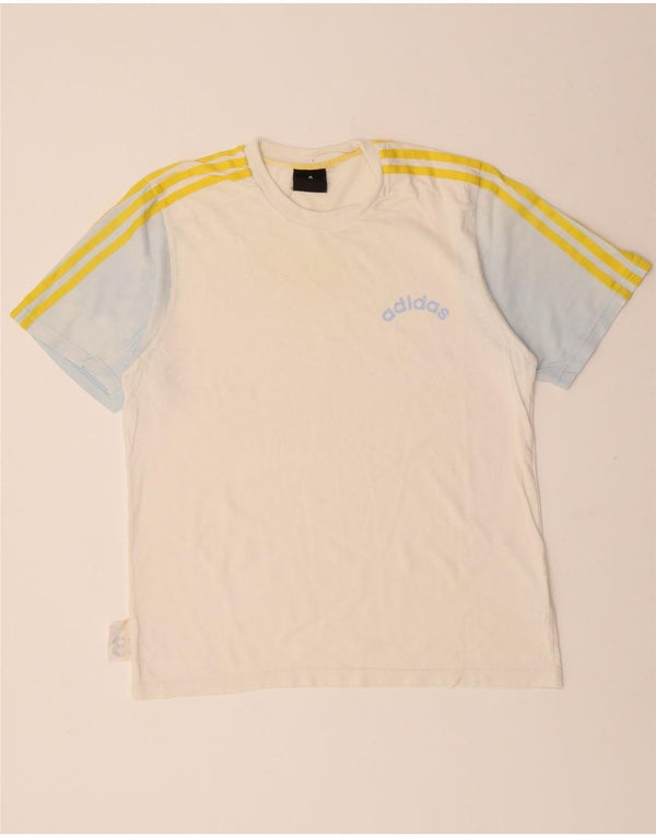 ADIDAS Hombre Camiseta Top Small Blanco Colorblock Algodón