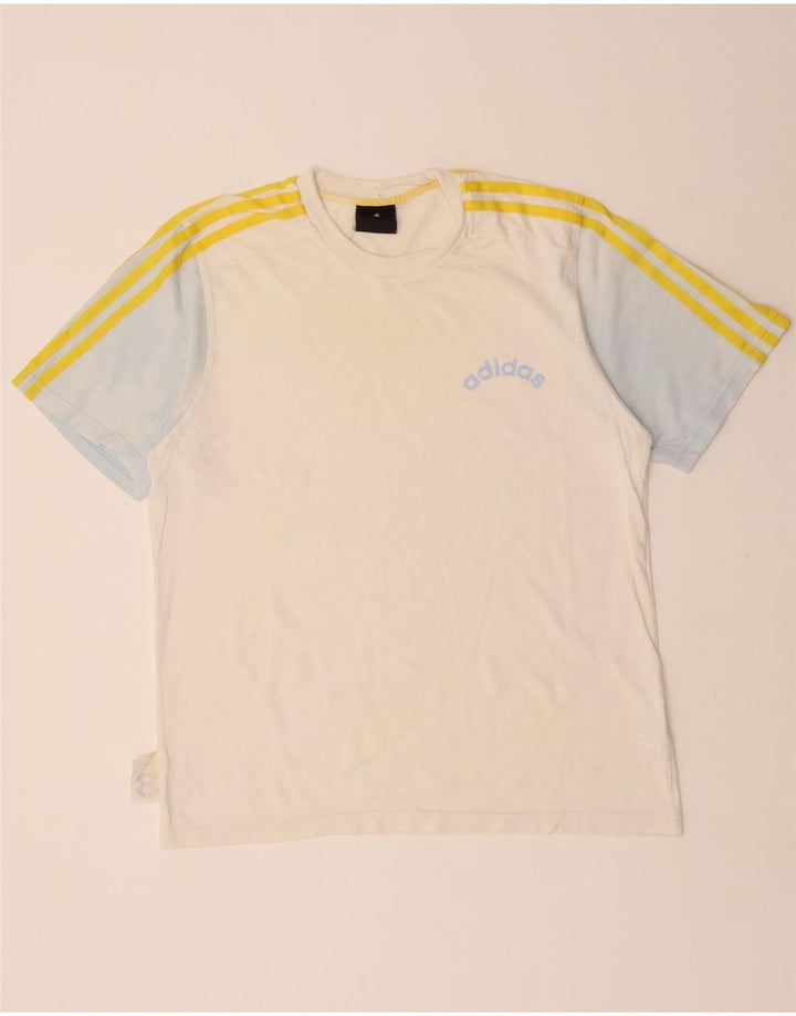 ADIDAS Hombre Camiseta Top Small Blanco Colorblock Algodón