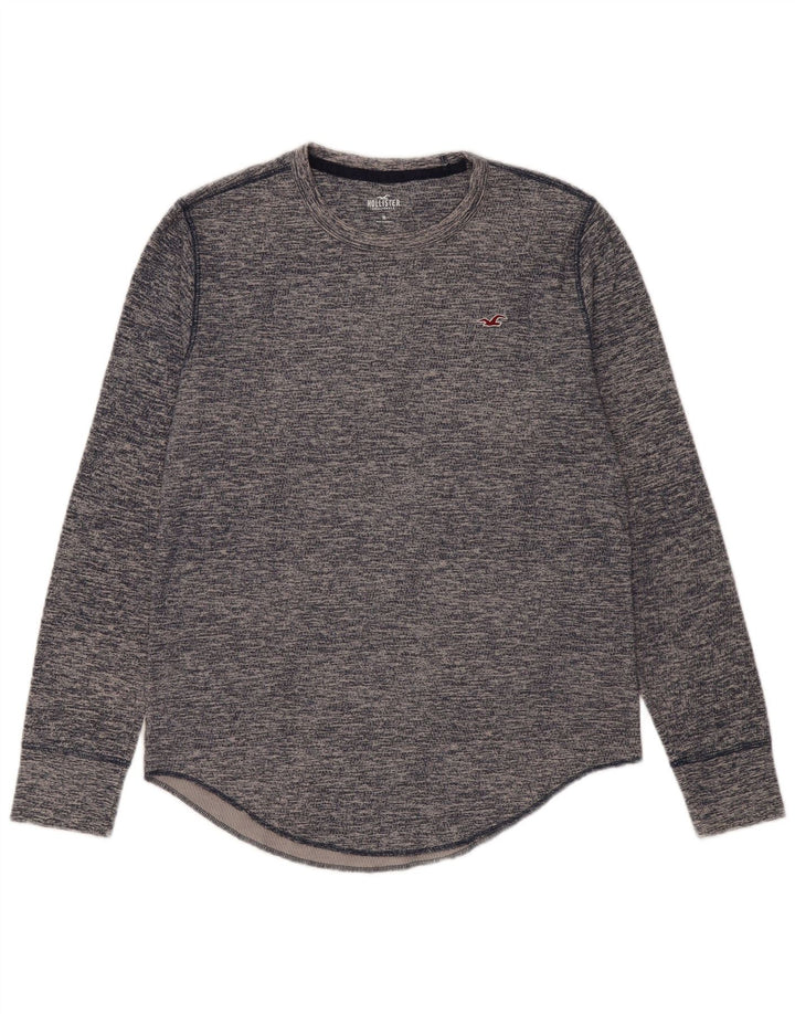 HOLLISTER Top de manga larga para hombre de algodón moteado en azul marino medio