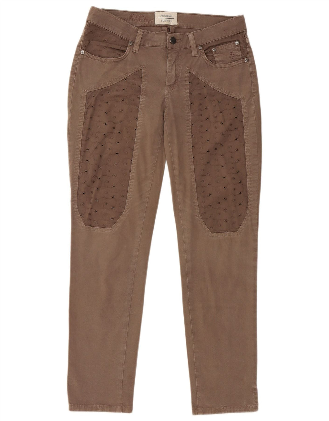 JECKERSON Pantalones informales ajustados para mujer W30 L27 Algodón marrón