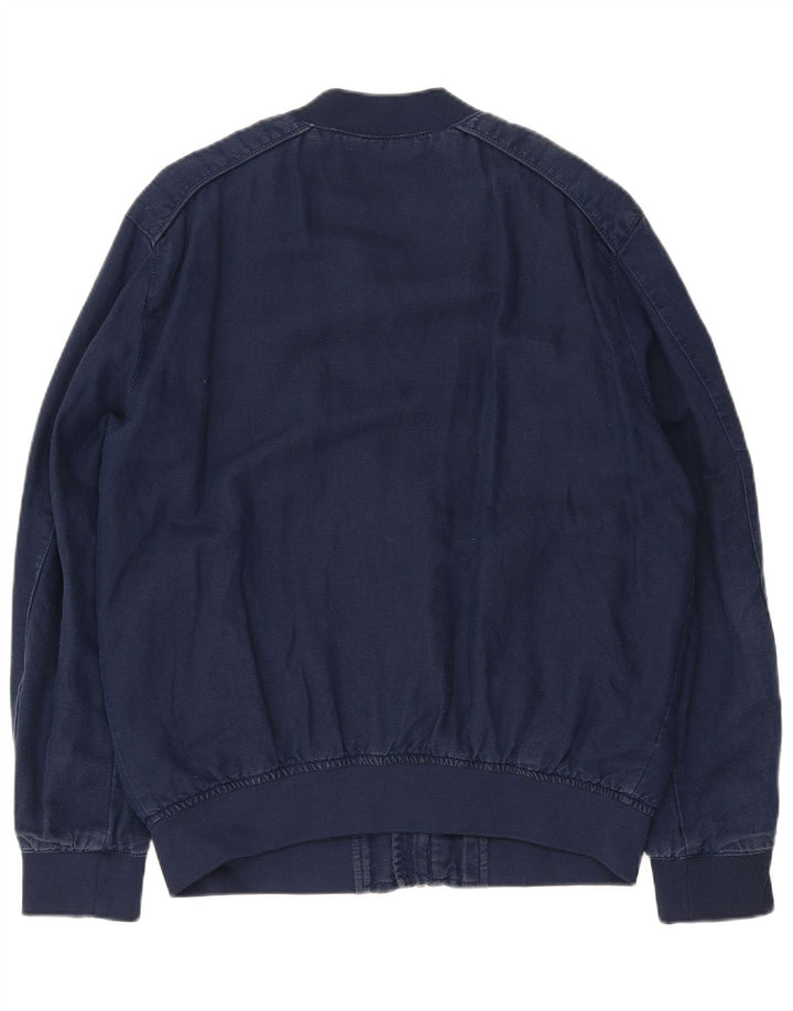 ZARA Chaqueta bomber para hombre UK 40 Large Poliéster azul marino