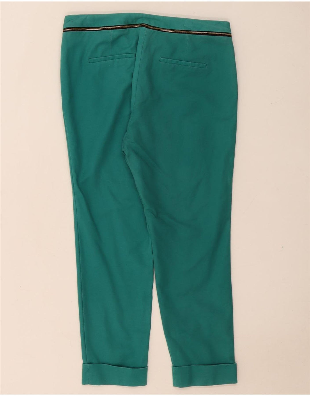 Zara Mujer Pantalones Cortos Slim EU 40 Medium W30 L25 Verde